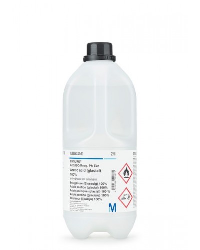 Acetic acid (glacial) 100% anhydrous for analysis EMSURE® ACS,ISO,Reag. Ph Eur 1L Acetic acid (glacial) 100% anhydrous for analysis EMSURE® ACS,ISO,Reag. Ph Eur 1L