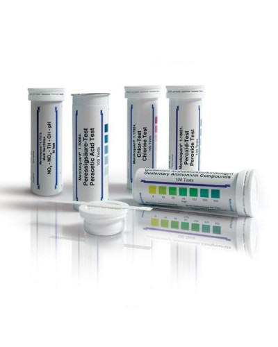 Peracetic Acid Test Method: colorimetric with test strips 5 - 10 - 20 - 30 - 50 mg/l MQuantTM