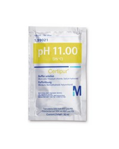 Buffer Solution (boric acid, sodium hydroxide, potassium chloride) tracable to SRM from NIST and PTB pH 11.00 (25°C) Certipur®